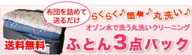 らくらく簡単丸洗い　ふとん3点パック